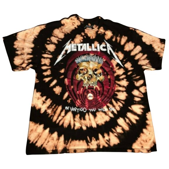 Custom METALLICA "In Vertigo You Will Be" Reverse Dye Shirt (Adult Unisex Sizes) - Picture 1 of 2